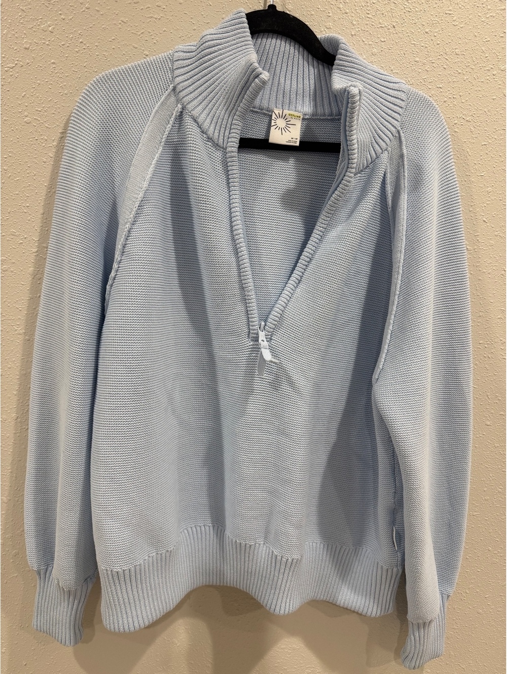 OFFLINE by Aerie Light Blue Quarter Zip Knit Sweater Pullover Women’s Size M